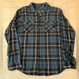 Blue/Black/White L Valor Flannel Button-Up Shirt